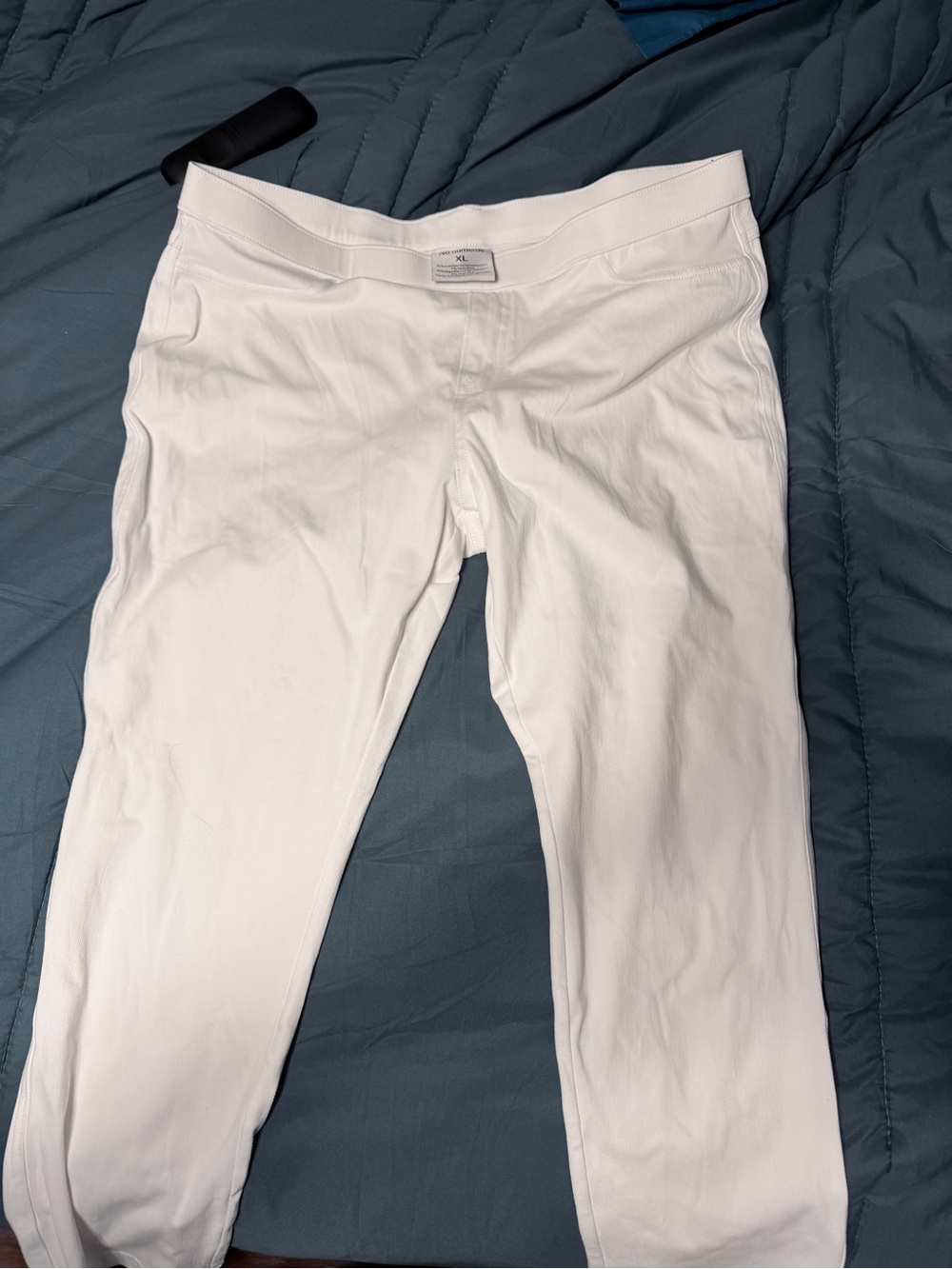 White Cropped Stretch Ankle Pants - Women